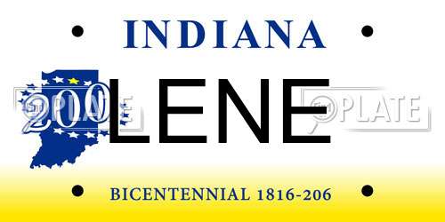 LENE Indiana License Plate