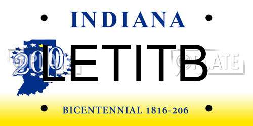 LETITB Indiana License Plate