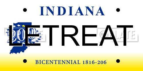 LETREAT Indiana License Plate
