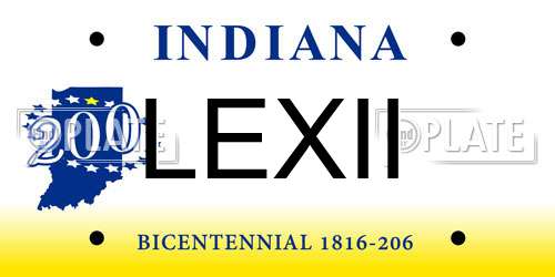 LEXII Indiana License Plate