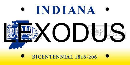 LEXODUS Indiana License Plate