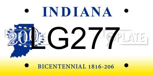 LG277 Indiana License Plate
