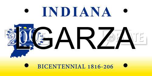 LGARZA Indiana License Plate