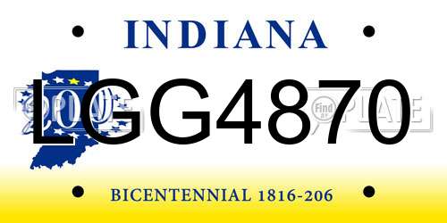 LGG4870 Indiana License Plate