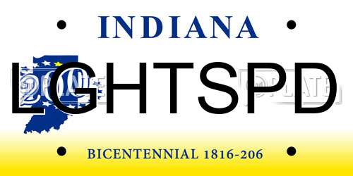 LGHTSPD Indiana License Plate