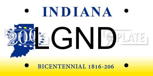 LGND Indiana License Plate
