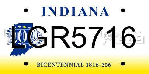 LGR5716 Indiana License Plate