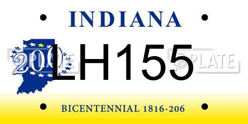 LH155 Indiana License Plate