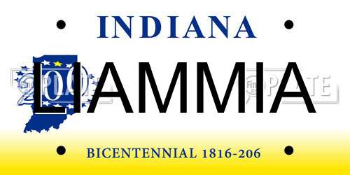 LIAMMIA Indiana License Plate