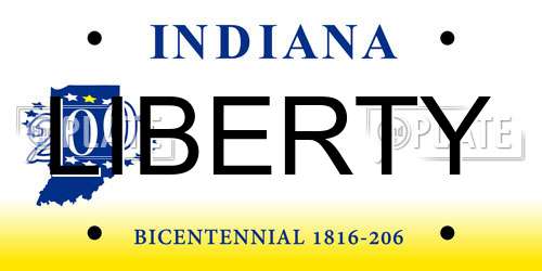 LIBERTY Indiana License Plate