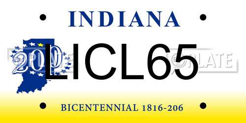 LICL65 Indiana License Plate