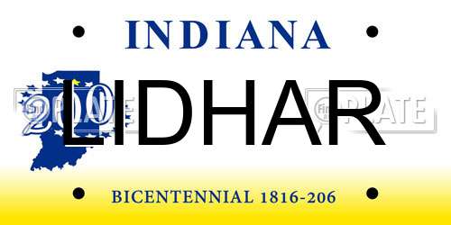 LIDHAR Indiana License Plate