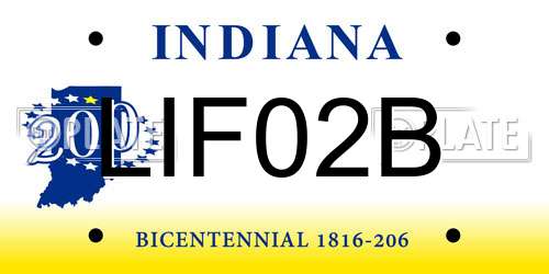 LIF02B Indiana License Plate