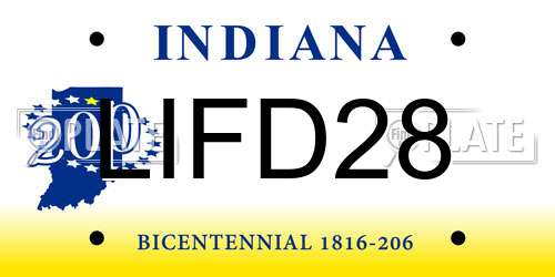 LIFD28 Indiana License Plate