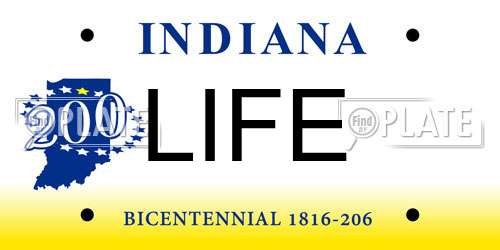 LIFE Indiana License Plate