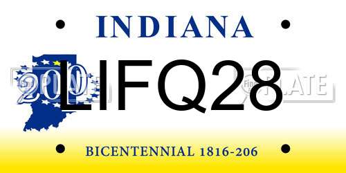 LIFQ28 Indiana License Plate