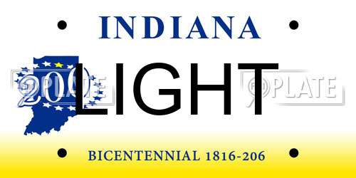 LIGHT Indiana License Plate