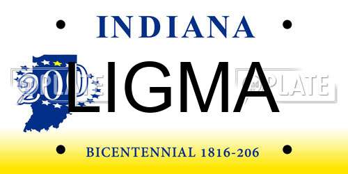 LIGMA Indiana License Plate