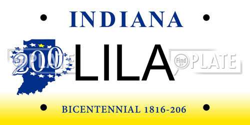 LILA Indiana License Plate