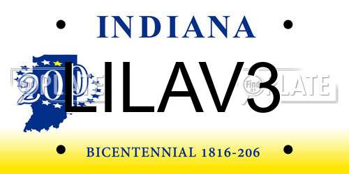 LILAV3 Indiana License Plate
