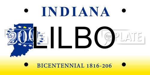LILBO Indiana License Plate
