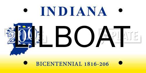 LILBOAT Indiana License Plate