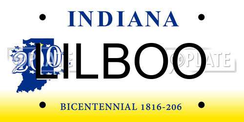 LILBOO Indiana License Plate