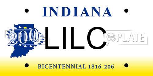 LILC Indiana License Plate