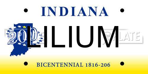 LILIUM Indiana License Plate