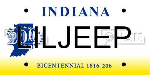 LILJEEP Indiana License Plate