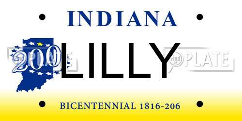 LILLY Indiana License Plate