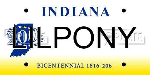 LILPONY Indiana License Plate