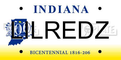 LILREDZ Indiana License Plate