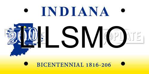 LILSMO Indiana License Plate
