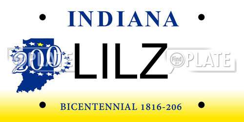 LILZ Indiana License Plate