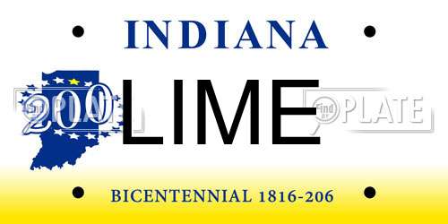 LIME Indiana License Plate
