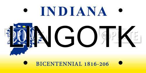 LINGOTK Indiana License Plate