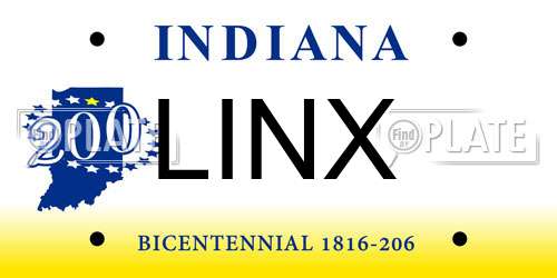 LINX Indiana License Plate
