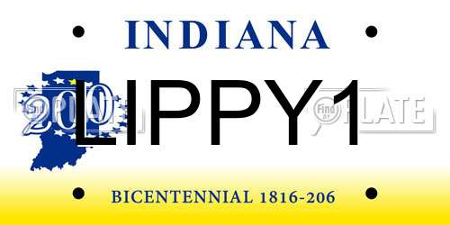 LIPPY1 Indiana License Plate