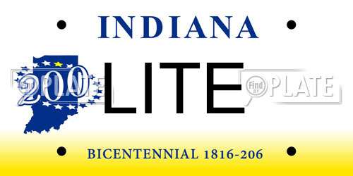 LITE Indiana License Plate