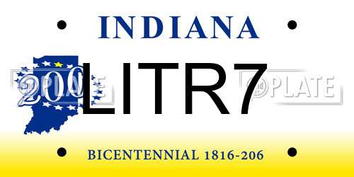 LITR7 Indiana License Plate