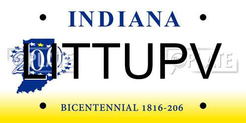 LITTUPV Indiana License Plate