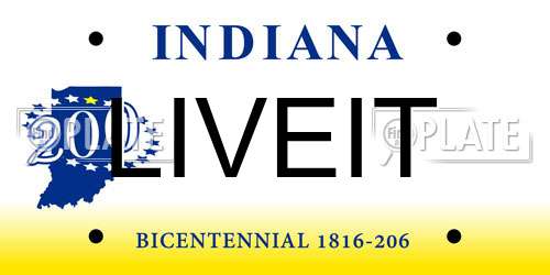 LIVEIT Indiana License Plate