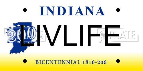 LIVLIFE Indiana License Plate