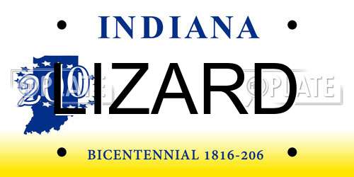 LIZARD Indiana License Plate