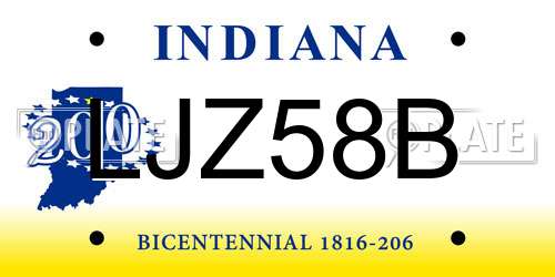 LJZ58B Indiana License Plate