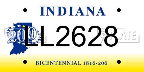LL2628 Indiana License Plate