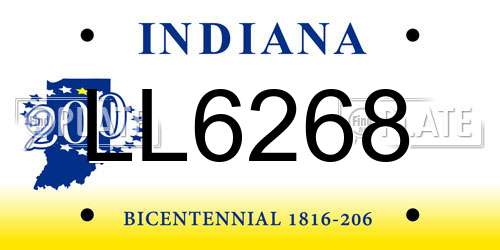 LL6268 Indiana License Plate