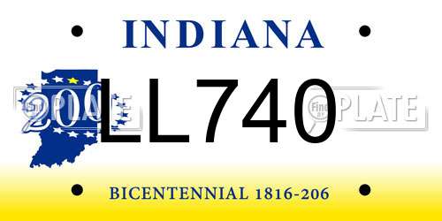 LL740 Indiana License Plate