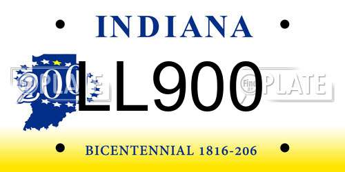 LL900 Indiana License Plate